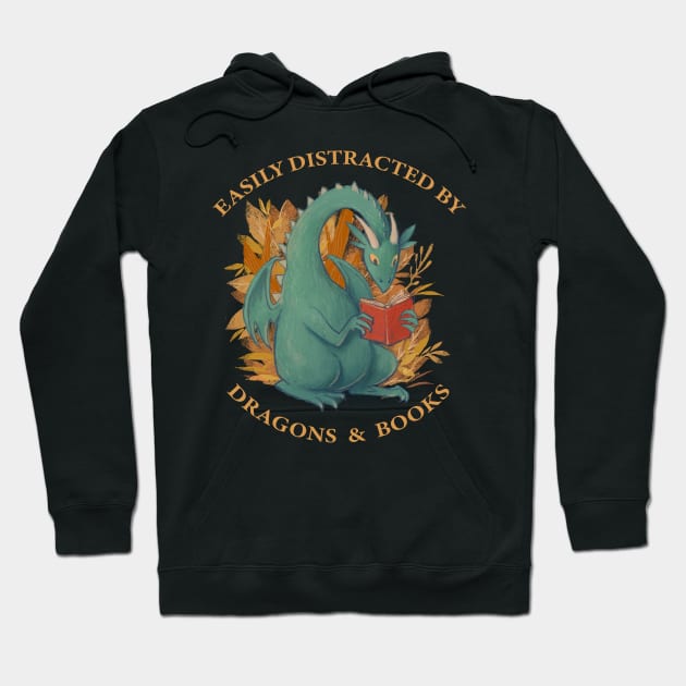 Easily distracted by dragons and books Hoodie by OutfittersAve